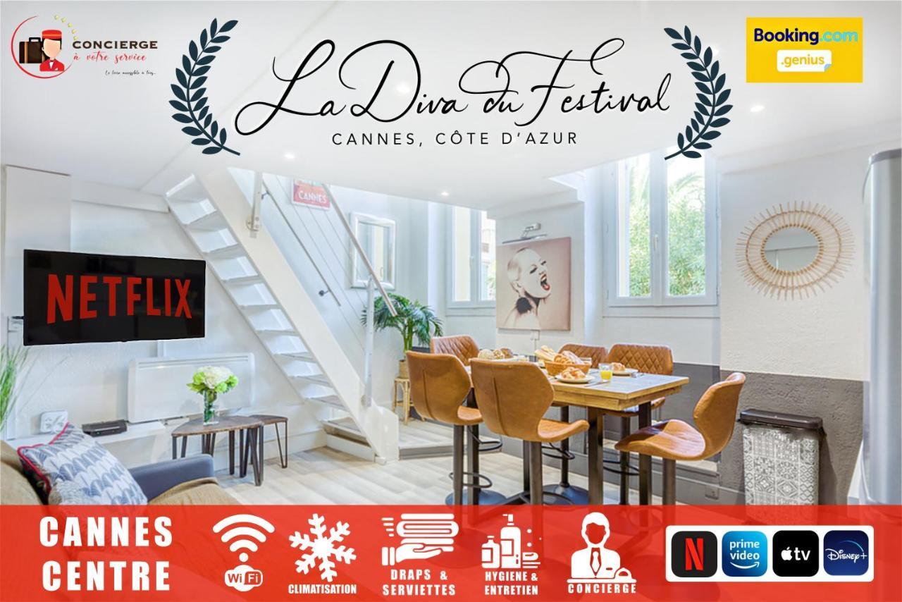 La Diva Du Festival - 10 Mn A Pied Palais & Plages - Cosy & Calme - Clim - Wifi كان المظهر الخارجي الصورة